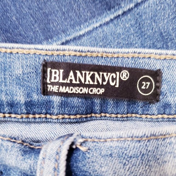 BLANKNYC Women's Light Blue Washed Madison Crop Ankle Skinny Jeans 27 High Rise - Picture 3 of 10